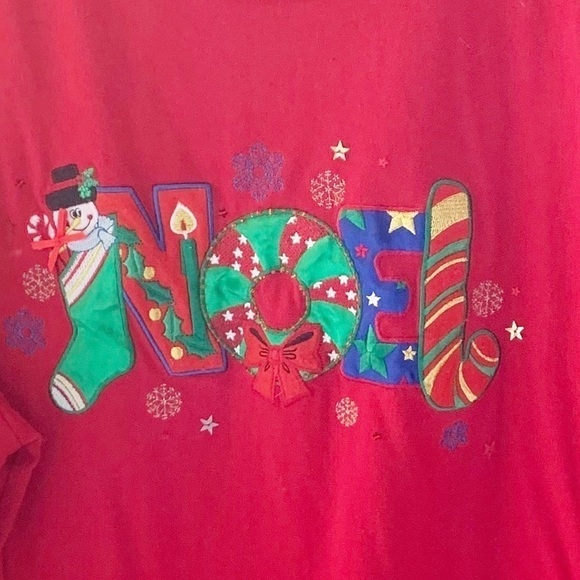 Kim Rogers Woman Soft Long Sleeve Christmas Holiday Top. "Noel" Size 2X - Picture 3 of 5